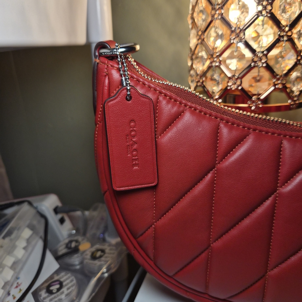 Coach Mira Red Quilted Leather Shoulder Bag NEW - Picture 5 of 16